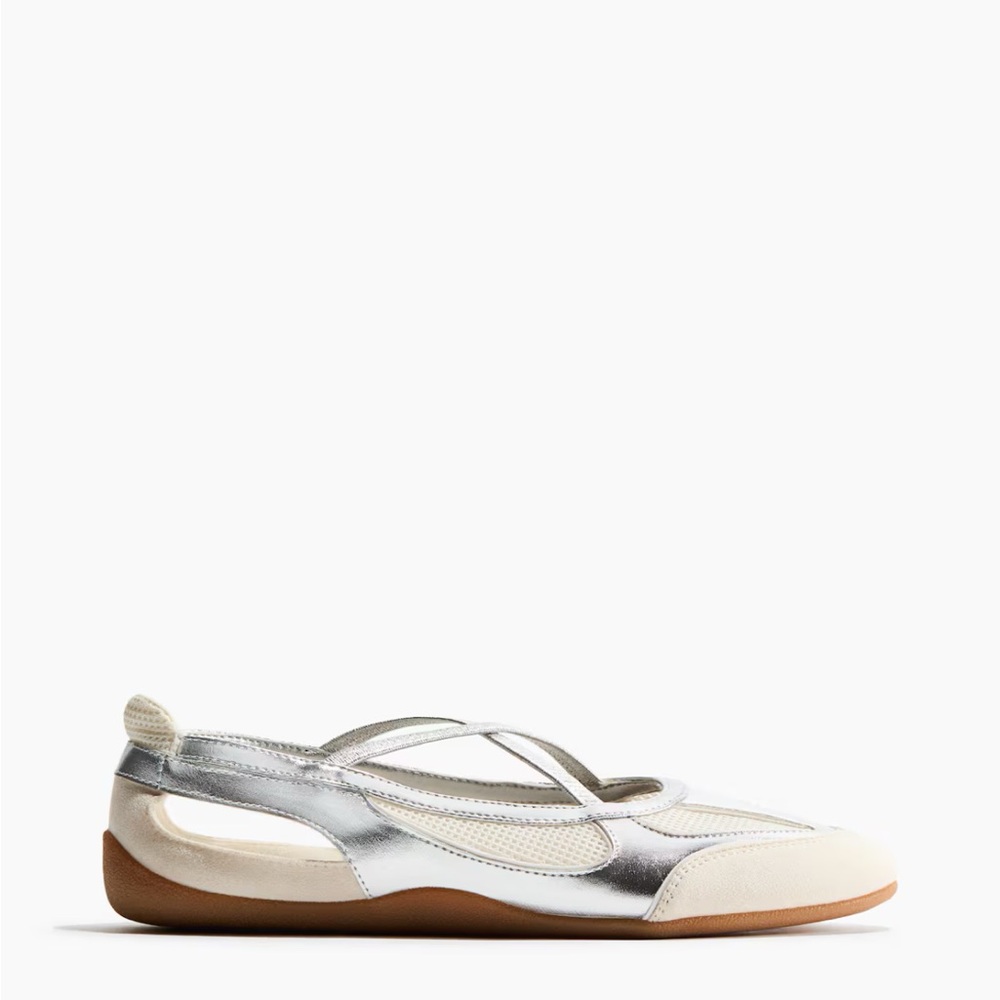 H&M Silver and Cream Flats